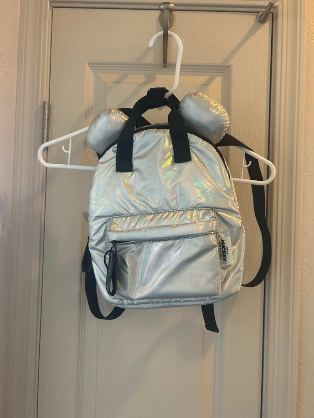 ZARA Disney Iridescent Mini Backpack Mickey Mouse Ears Holographic